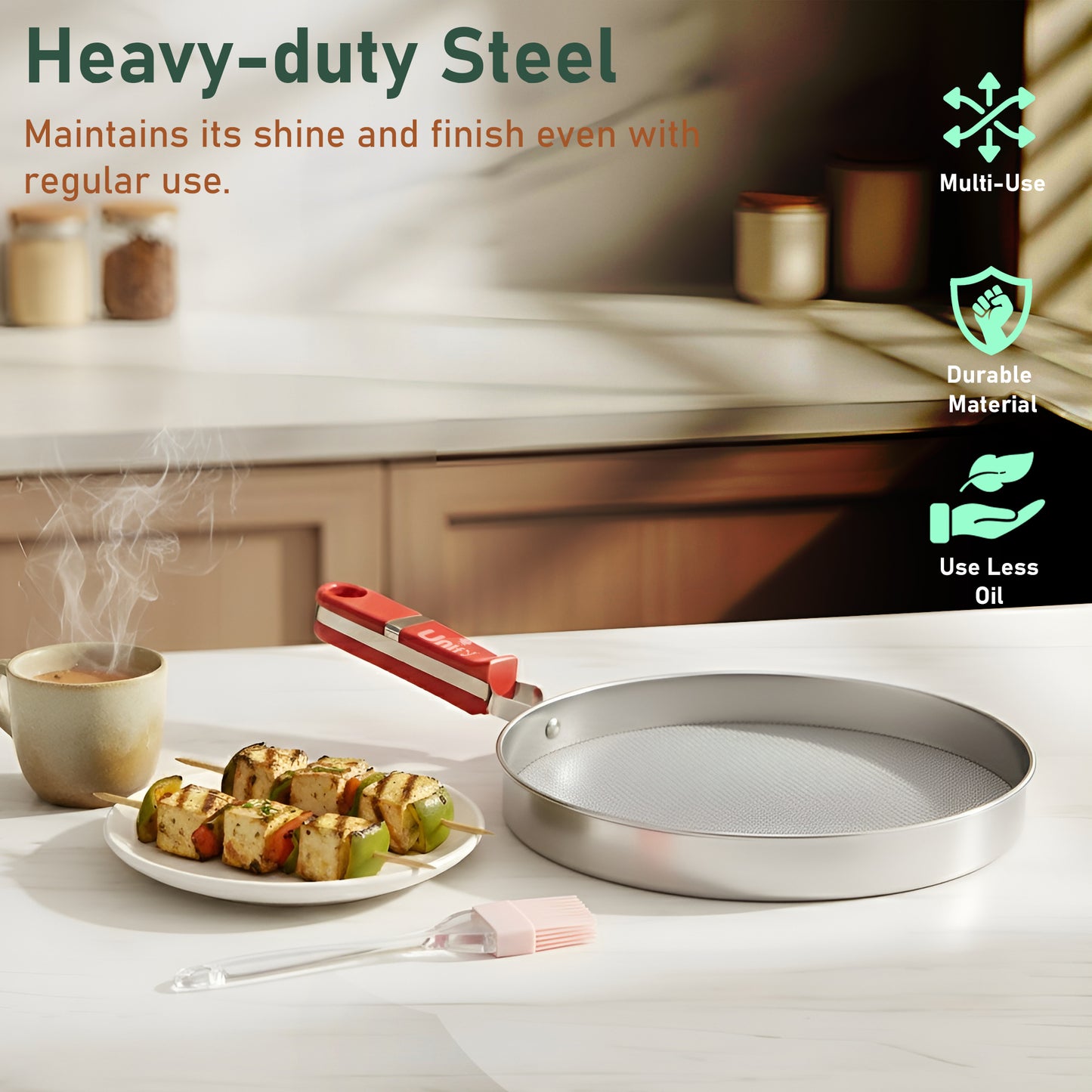 Stainless Steel Phulka Grill Jali for Gas Stove with Free Oil Brush | Roti Grill, Papad Roaster, Baingan Bharta Roaster | Heavy Gauge Steel Mesh Griller | Multi-Purpose Kitchen Cooking Tool