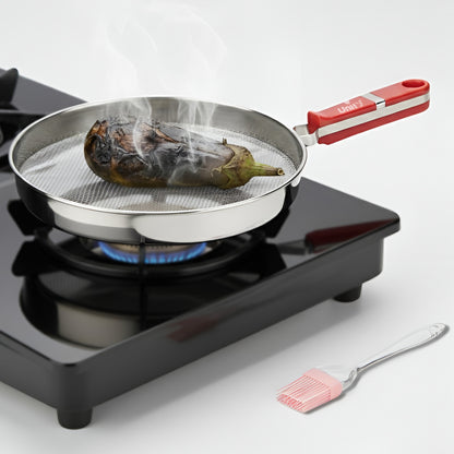 Stainless Steel Phulka Grill Jali for Gas Stove with Free Oil Brush | Roti Grill, Papad Roaster, Baingan Bharta Roaster | Heavy Gauge Steel Mesh Griller | Multi-Purpose Kitchen Cooking Tool
