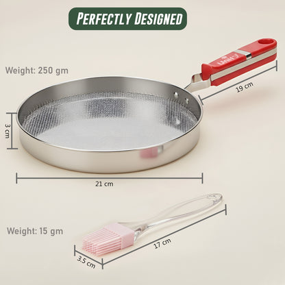 Stainless Steel Phulka Grill Jali for Gas Stove with Free Oil Brush | Roti Grill, Papad Roaster, Baingan Bharta Roaster | Heavy Gauge Steel Mesh Griller | Multi-Purpose Kitchen Cooking Tool