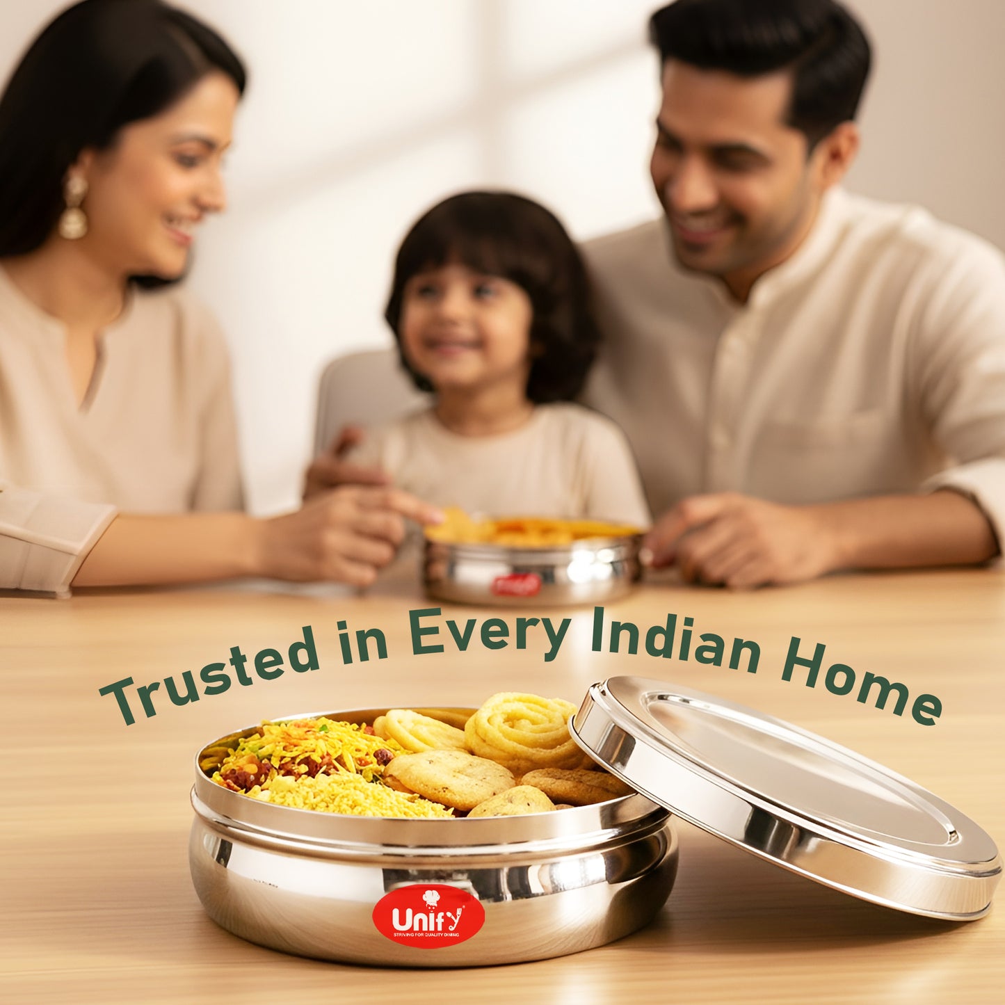 Stainless Steel Belly Dabba Set of 3 | 880ml, 600ml, 400ml Multipurpose Kitchen Storage Containers | Food-Grade, Rust-Proof Steel Canisters with Tight-Fit Lids for Snacks & Daily Use