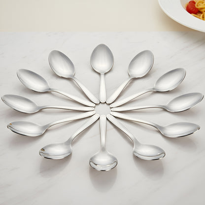 12 Pcs Stainless Steel Dinner Spoon Set | 15.5 cm Regency Table Spoons Silver