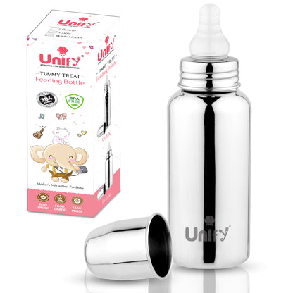 250ml Stainless Steel Baby Feeding Bottle - BPA Free, Anti-Colic, Plastic-Free