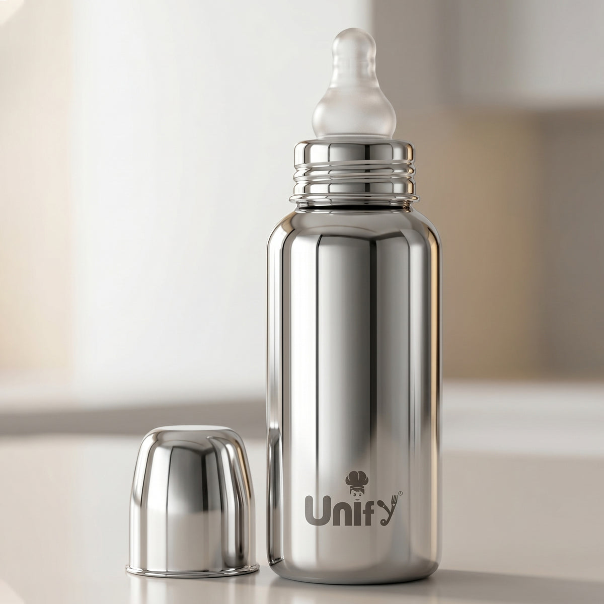 Baby Feeding Bottle 250ml Stainless Steel Leak-Proof – Parage