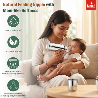 Baby Feeding Bottle 250ml Stainless Steel Leak-Proof – Parage