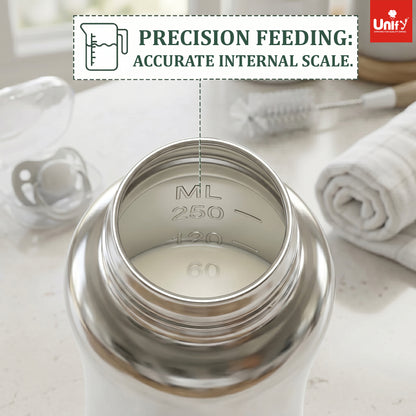 Baby Feeding Bottle 250ml Stainless Steel Leak-Proof – Parage