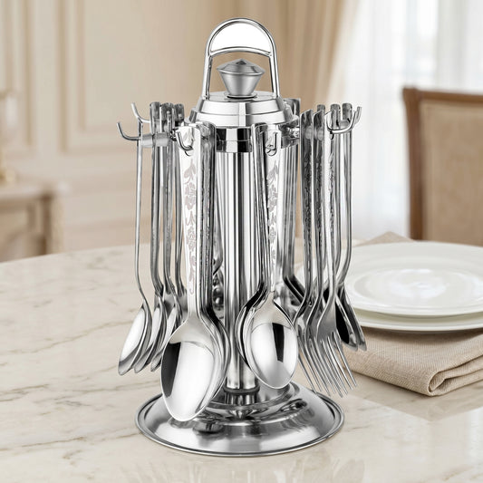 Cutlery Set | 25 pcs | Stainless Steel | Silver | Premium