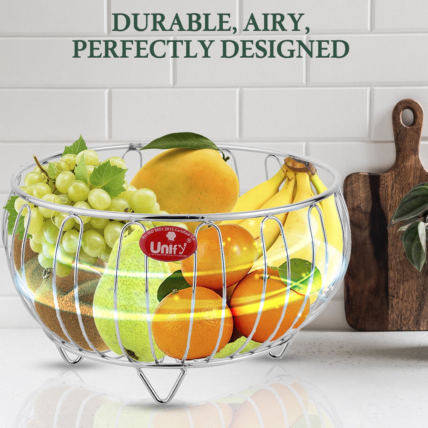 Fruit & Vegetable Basket | 26x15x12cm | Stainless Steel | Silver