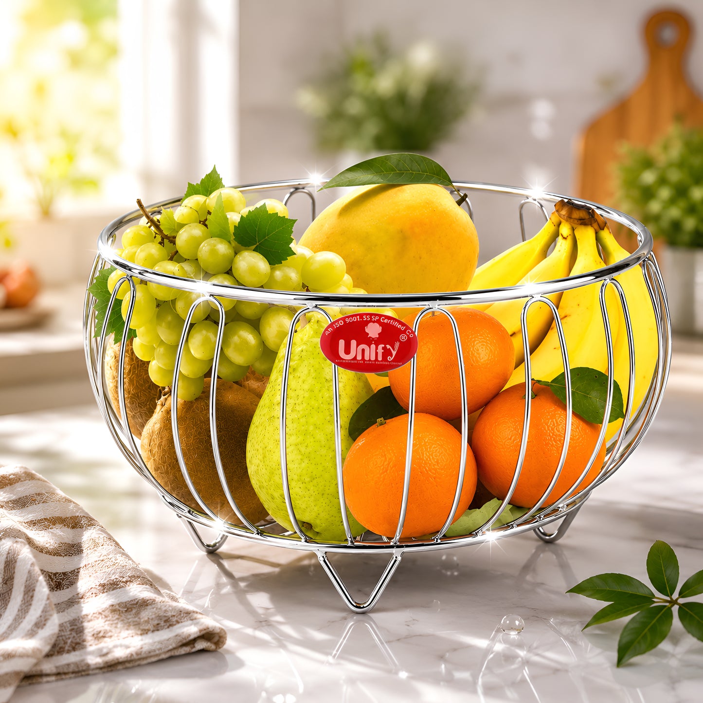 Fruit & Vegetable Basket | 26x15x12cm | Stainless Steel | Silver