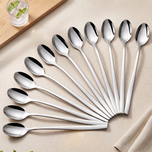 Ice Cream Spoon Set | 20.5cm | Stainless Steel | Silver