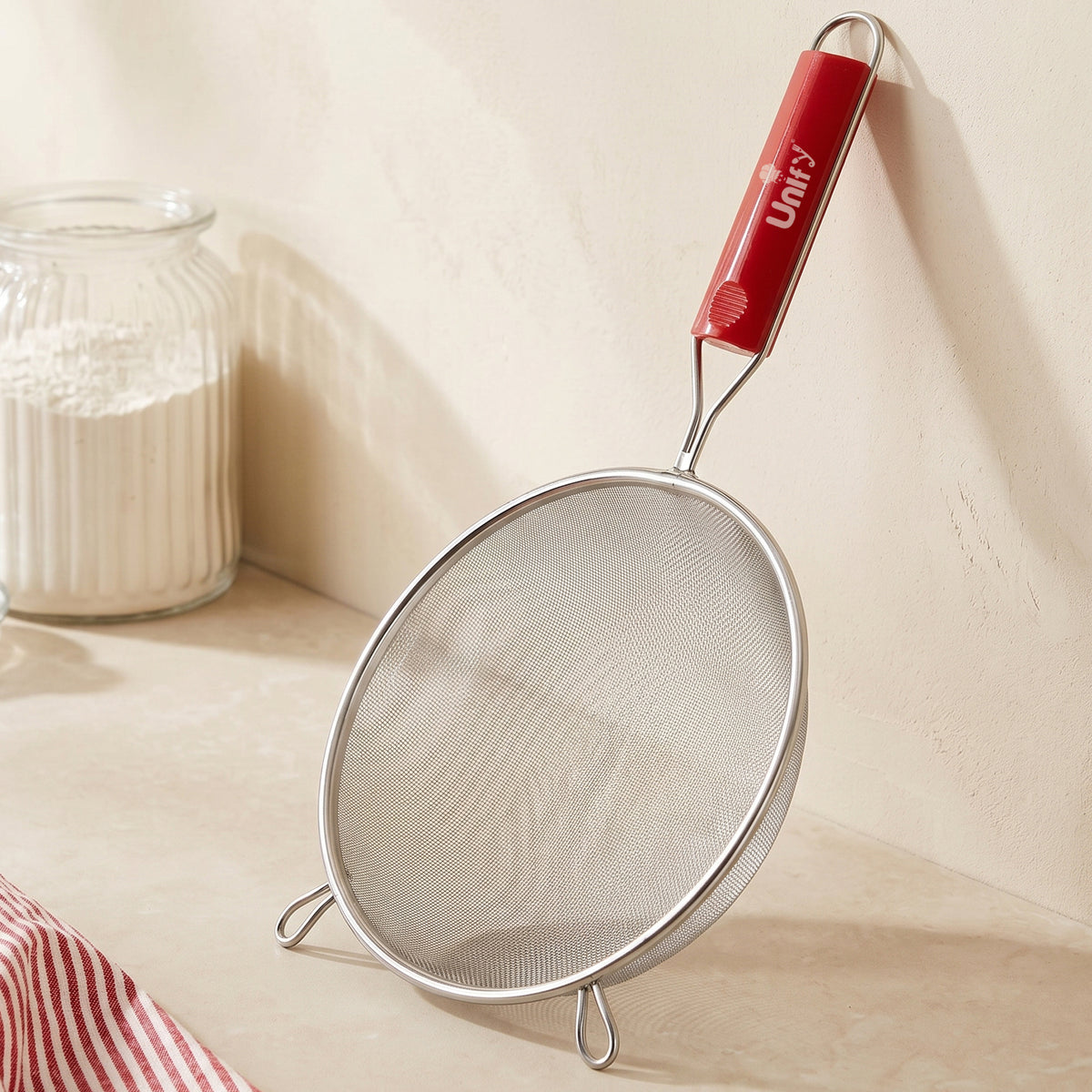 Strainer & Colander 18.5cm Stainless Steel Red – Parage