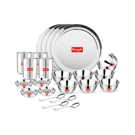 Dinner Set | 24pc | Stainless Steel | Silver | Premium
