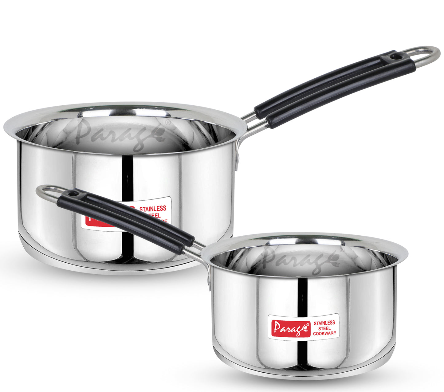 2pc Stainless Steel Saucepan Set | 1.25L & 1.75L | Silver
