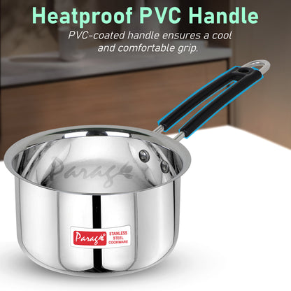 3pc Stainless Steel Saucepan Set | 1L 1.25L 1.75L | Silver