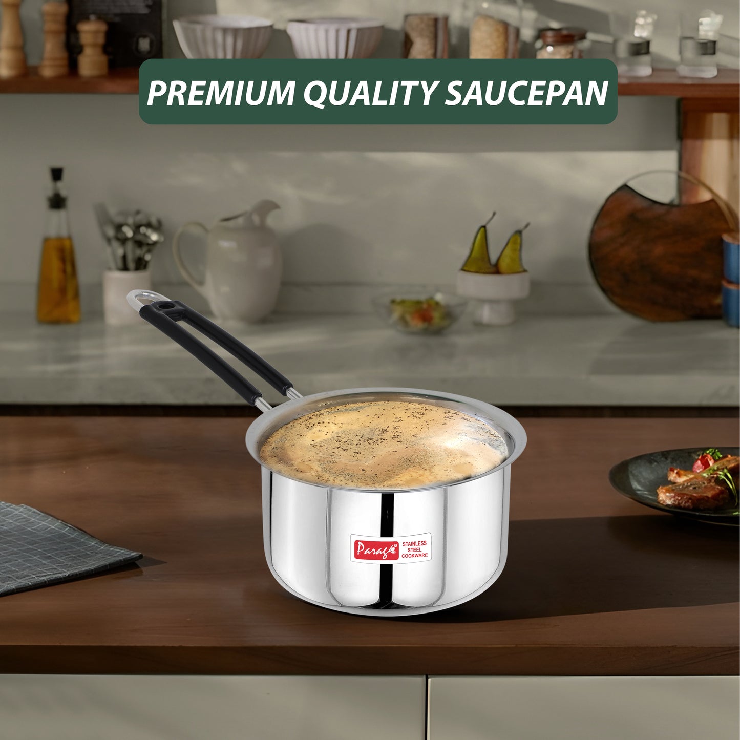 Stainless Steel Saucepan | 1.75L Heavy Gauge | Silver