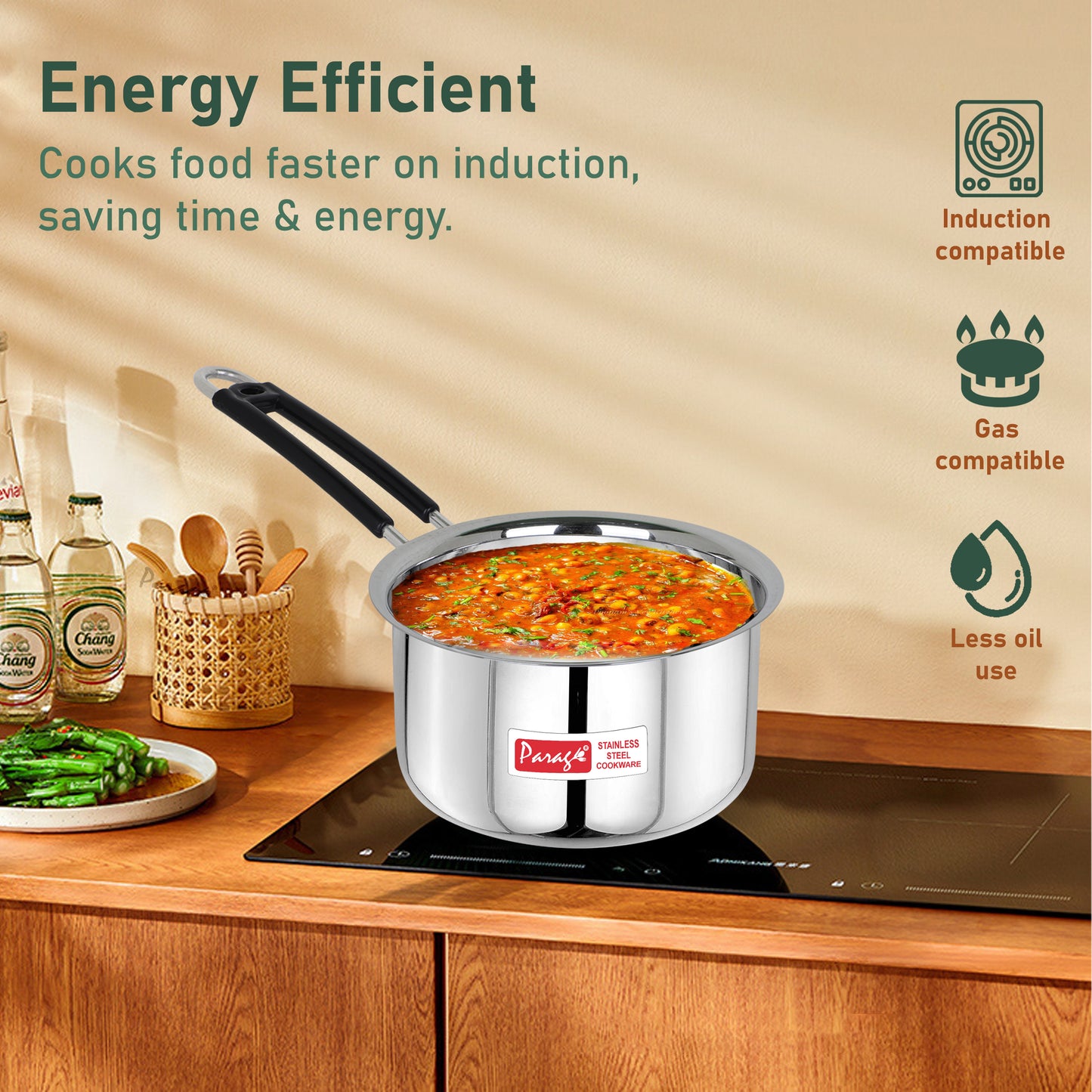 Stainless Steel Saucepan | 1.75L Heavy Gauge | Silver