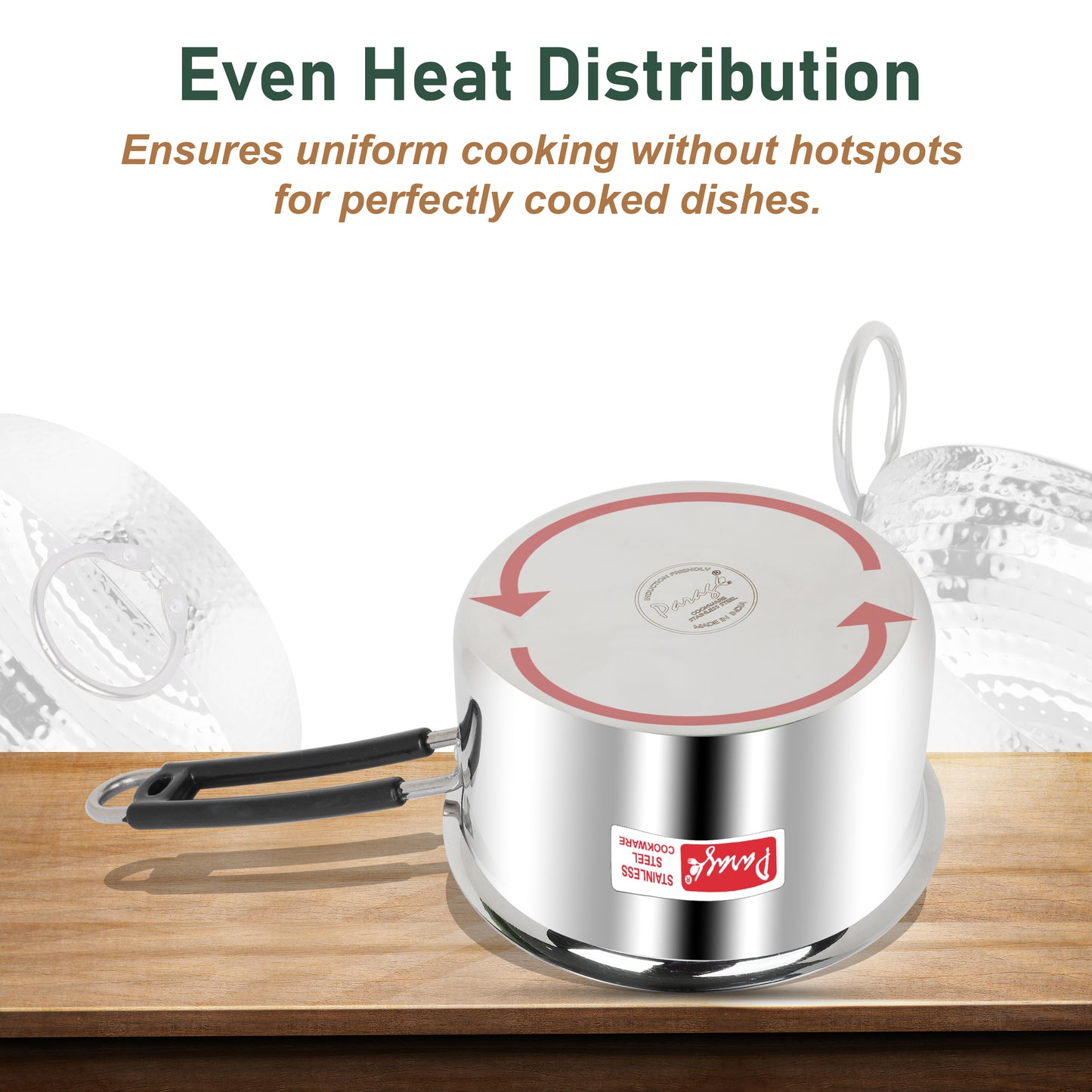 Stainless Steel Saucepan | 1.25L Heavy Gauge | Silver