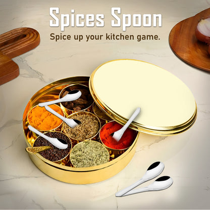 12 Pcs Stainless Steel Small Spoon Set | 9 cm Mini Masala & Spice Spoons