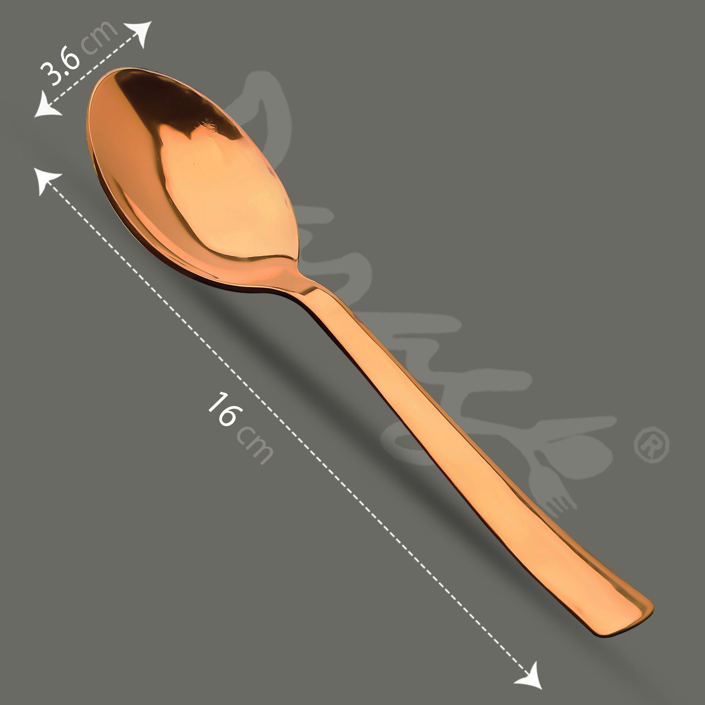 6-Piece Stainless Steel Rose Gold Dinner Spoon Set | 16cm Premium Spoons, Luxury Tableware & Housewarming Gift