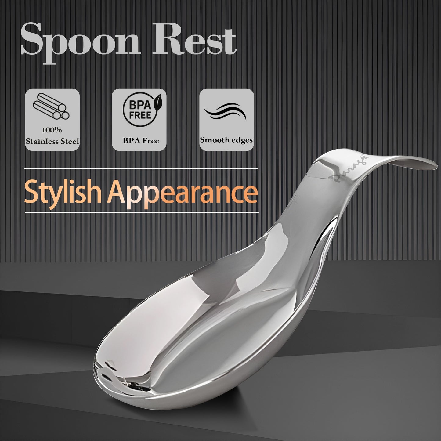 2-Piece Stainless Steel Spoon Rest for Kitchen & Dining | Cooking & Serving Holder