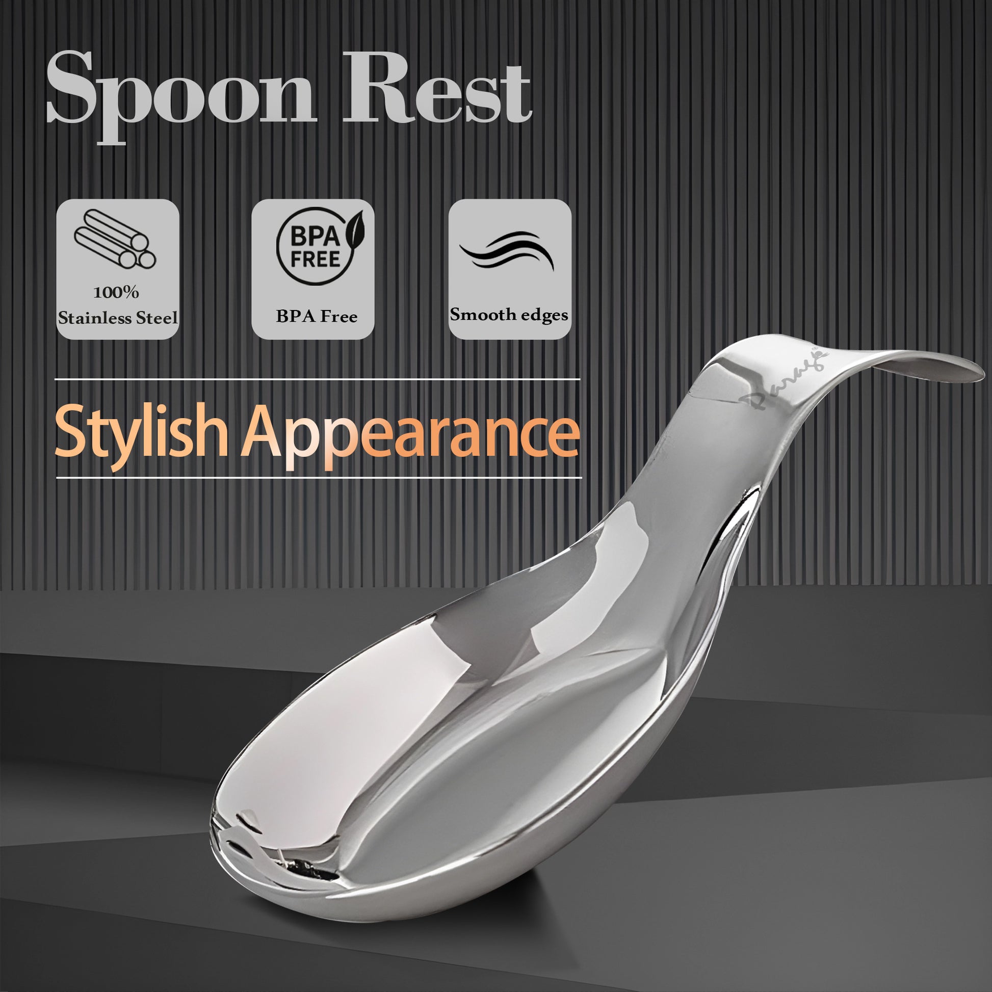 2-Piece Stainless Steel Spoon Rest for Kitchen & Dining | Cooking & Serving Holder