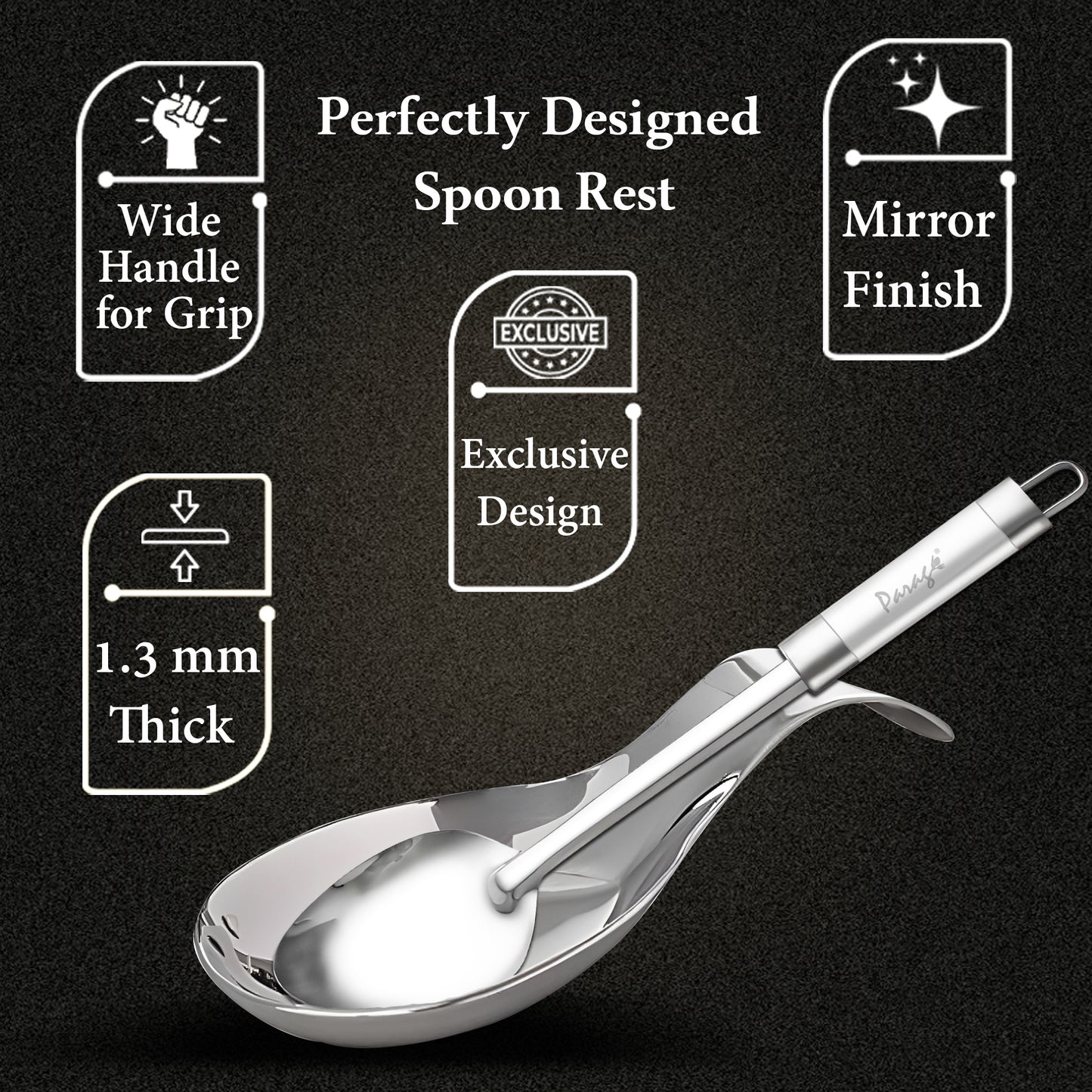 2-Piece Stainless Steel Spoon Rest for Kitchen & Dining | Cooking & Serving Holder