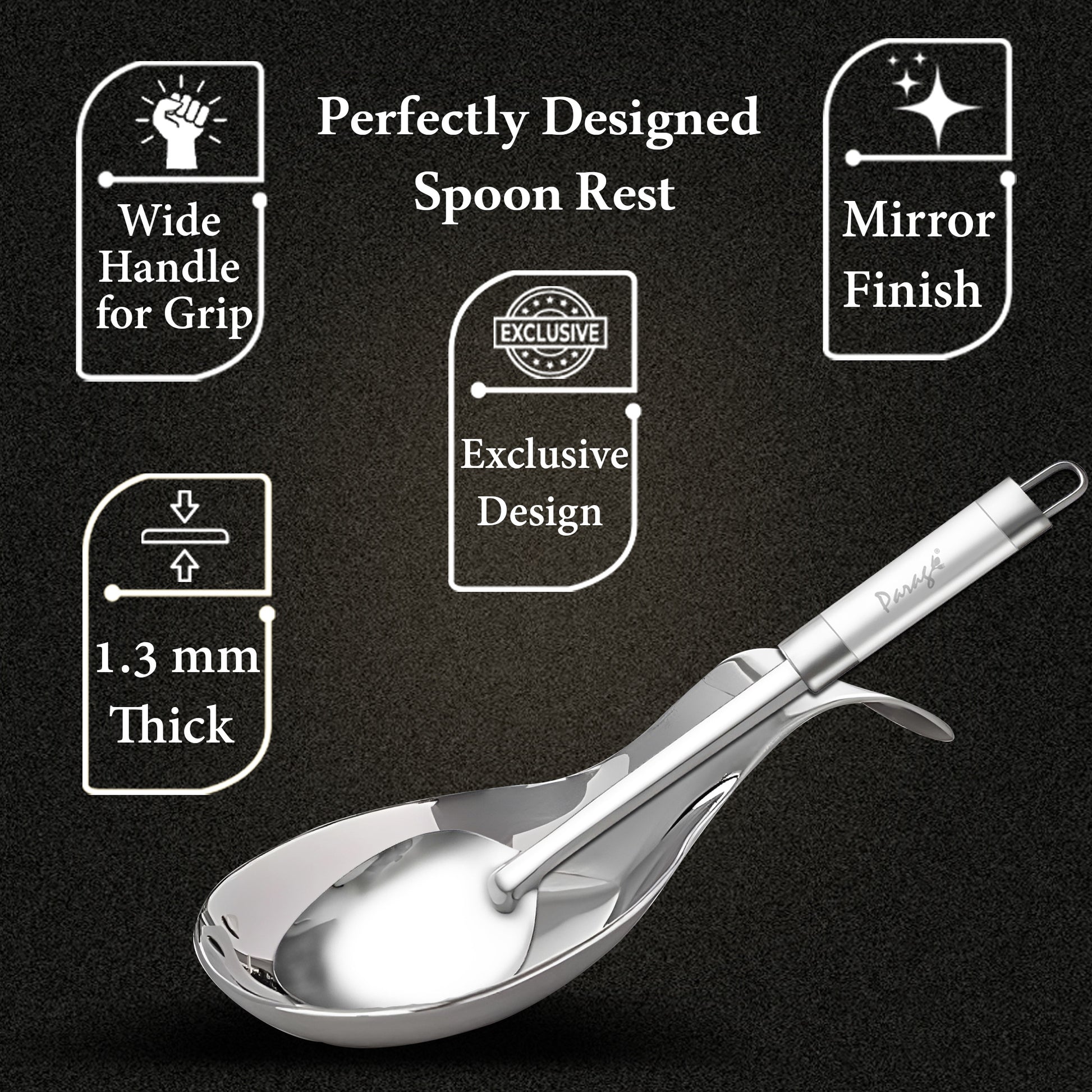2-Piece Stainless Steel Spoon Rest for Kitchen & Dining | Cooking & Serving Holder