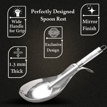 2-Piece Stainless Steel Spoon Rest for Kitchen & Dining | Cooking & Serving Holder