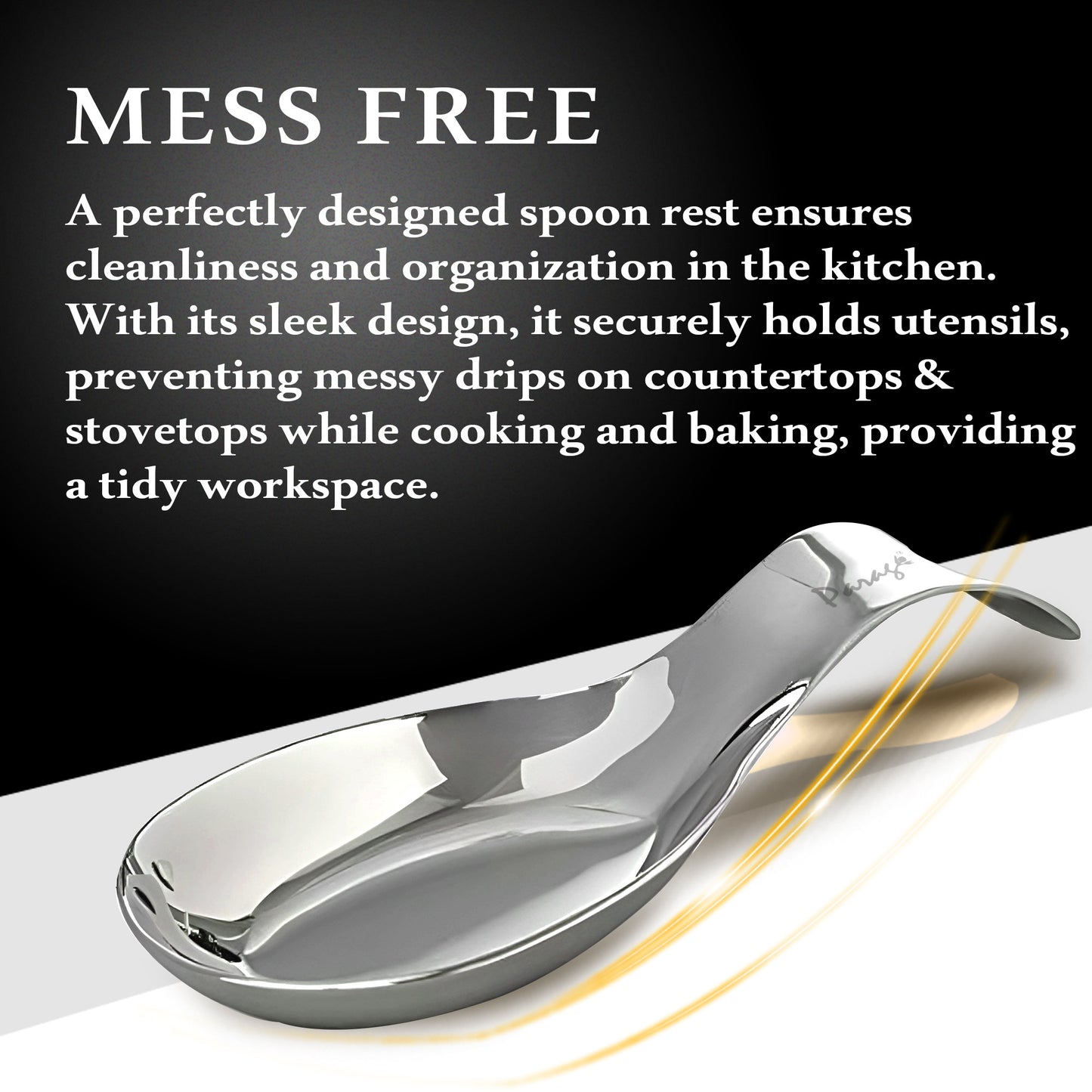 2-Piece Stainless Steel Spoon Rest for Kitchen & Dining | Cooking & Serving Holder