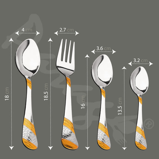 24pc Impress Stainless Steel 24k Gold Cutlery | Spoons Forks | Dining