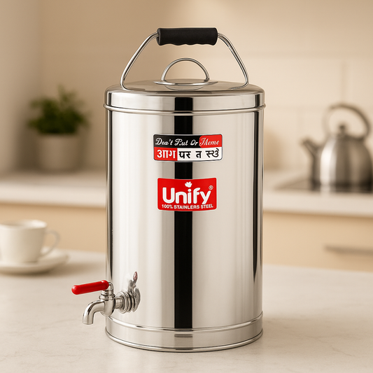 Stainless Steel Tea Container 10 Litre | Large Airtight Tea Storage Can | Food-Grade & Rust-Resistant, Café & Canteen Use