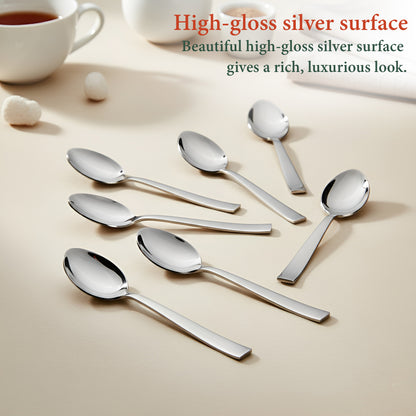12-Piece Stainless Steel Tea Spoon Set | 14.5 cm Small Spoons for Tea, Coffee & Spices (1.8mm, Silver)