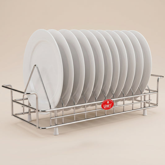 Plate Rack | 10 section | Stainless Steel | Silver | Tri-Level
