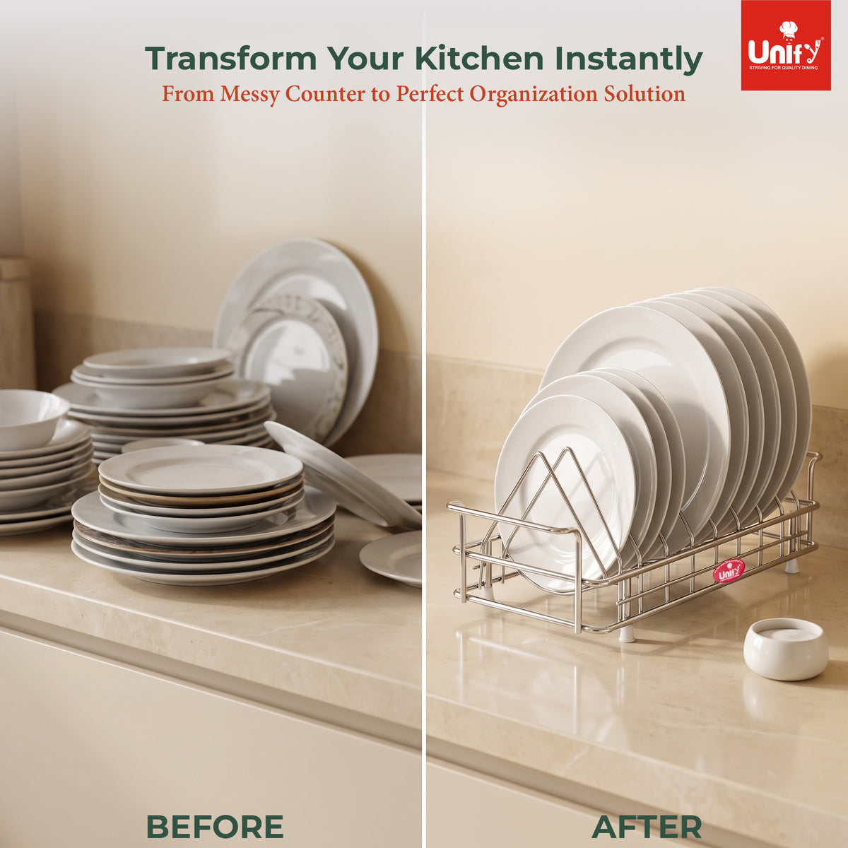 Plate Rack 10 section Stainless Steel Silver Tri-Level – Parage