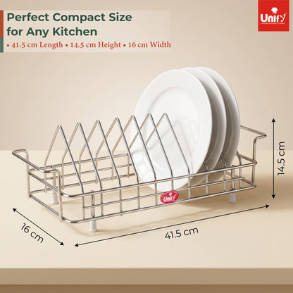 Plate Rack 10 section Stainless Steel Silver Tri-Level – Parage