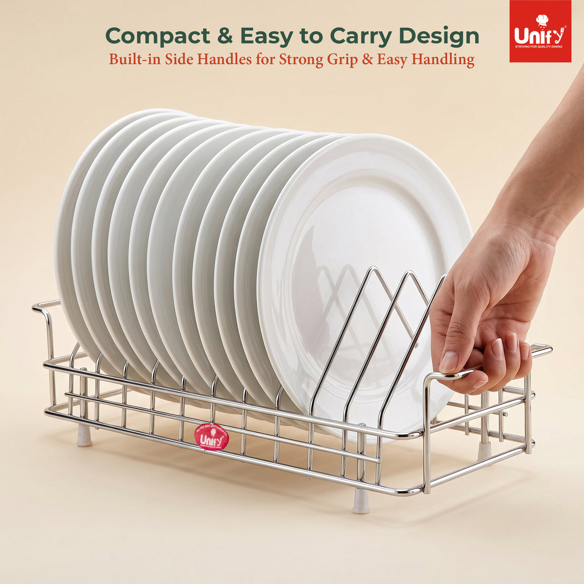 Plate Rack 10 section Stainless Steel Silver Tri-Level – Parage