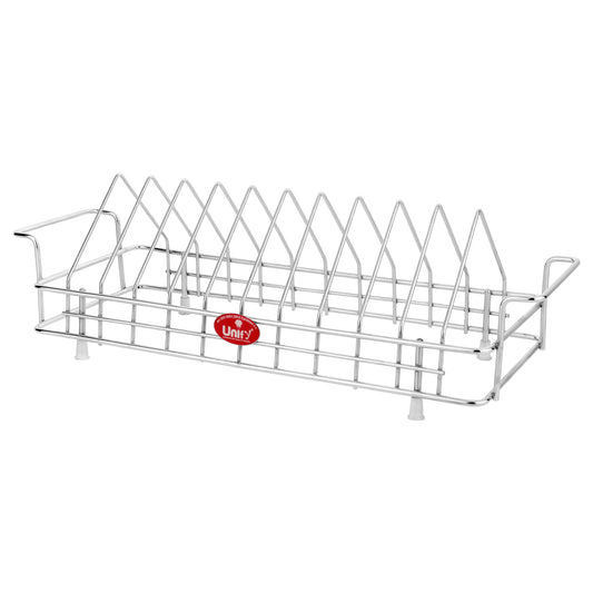 Plate Rack | 10 section | Stainless Steel | Silver | Tri-Level