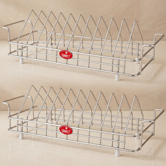 Plate Rack | 10 section | Stainless Steel | Silver