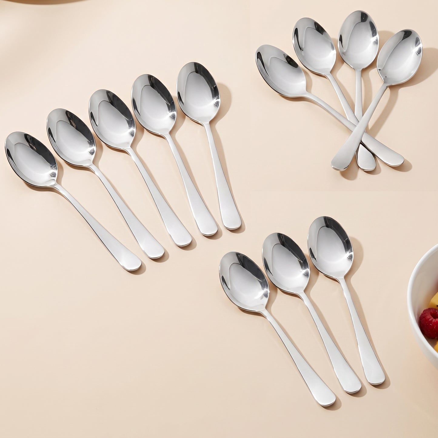 Tea Spoon Set | 14.5cm, 12 pcs | Stainless Steel | Silver