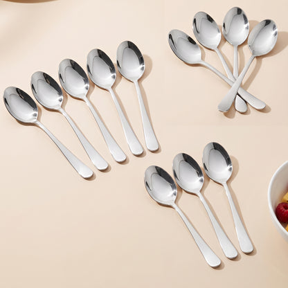 Tea Spoon Set | 14.5cm, 12 pcs | Stainless Steel | Silver