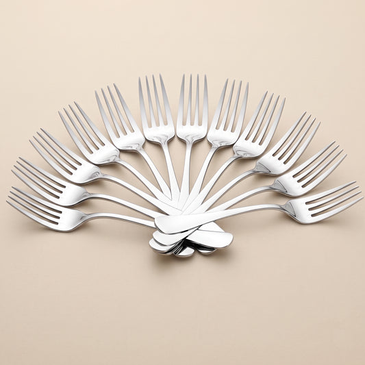 Table Fork Set | 12 pieces | Stainless Steel | Silver