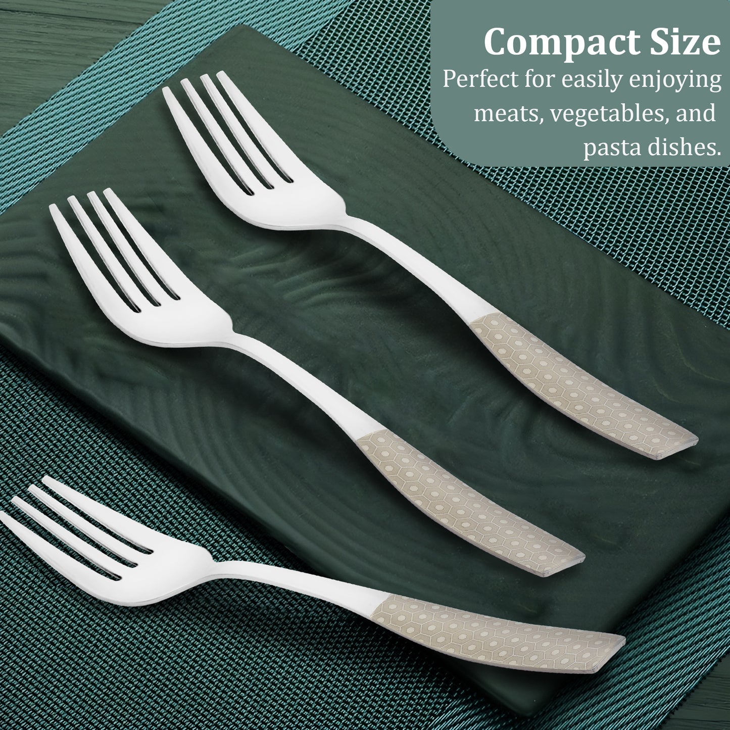 6 Pcs Stainless Steel Premium Table Fork Set - 19 cm Luxury Dining Tableware, Silver Cutlery Gift