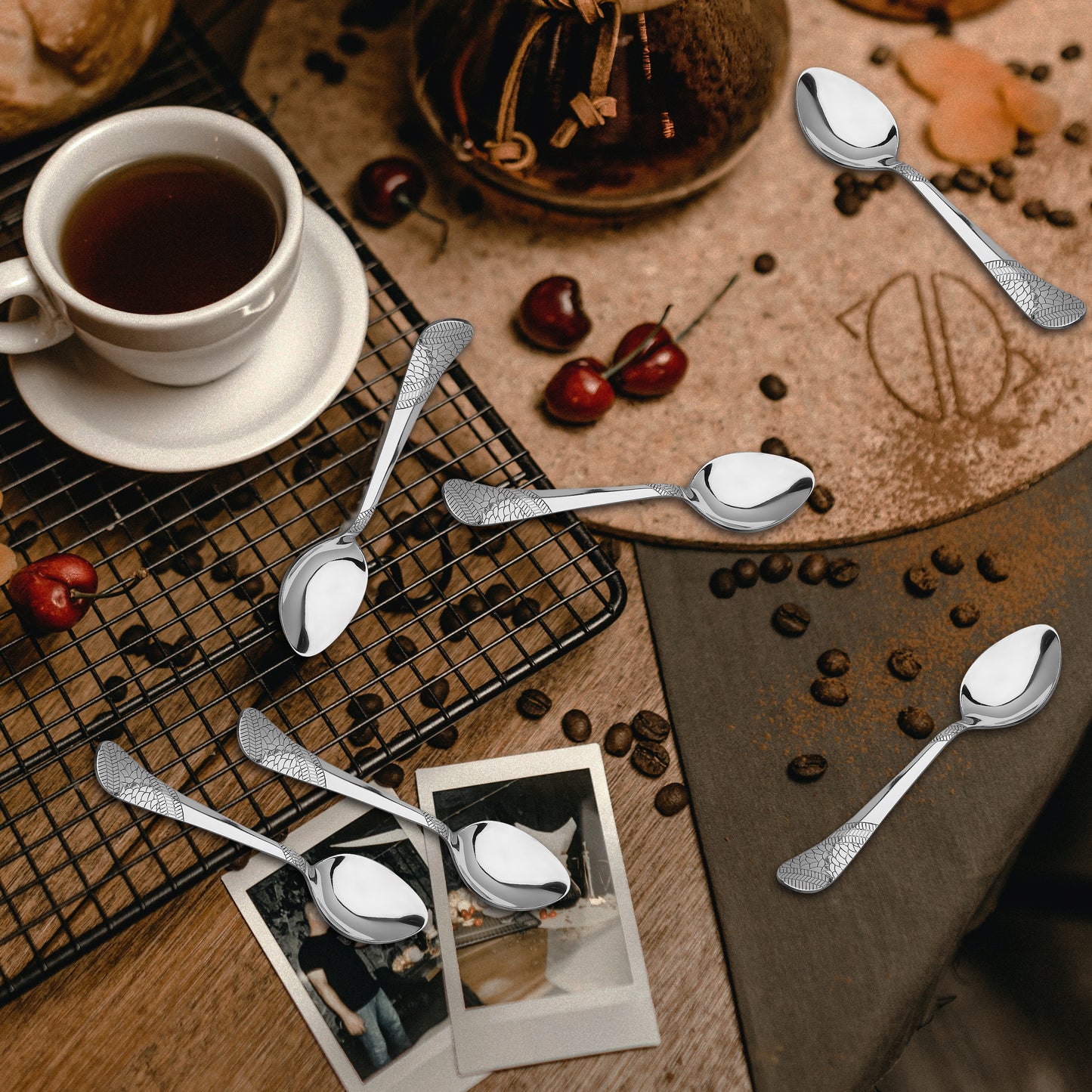 6-Piece Stainless Steel Tea Spoon Set | 13.5cm Premium Small Spoons, Luxury Tableware & Gift (Silver), Imperial Design
