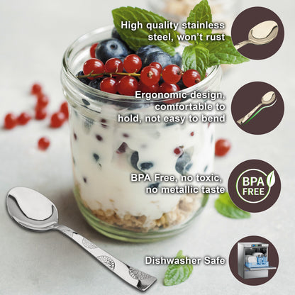 6-Piece Stainless Steel Tea Spoon Set | 14 cm Premium Small Spoons for Home & Kitchen (Silver)