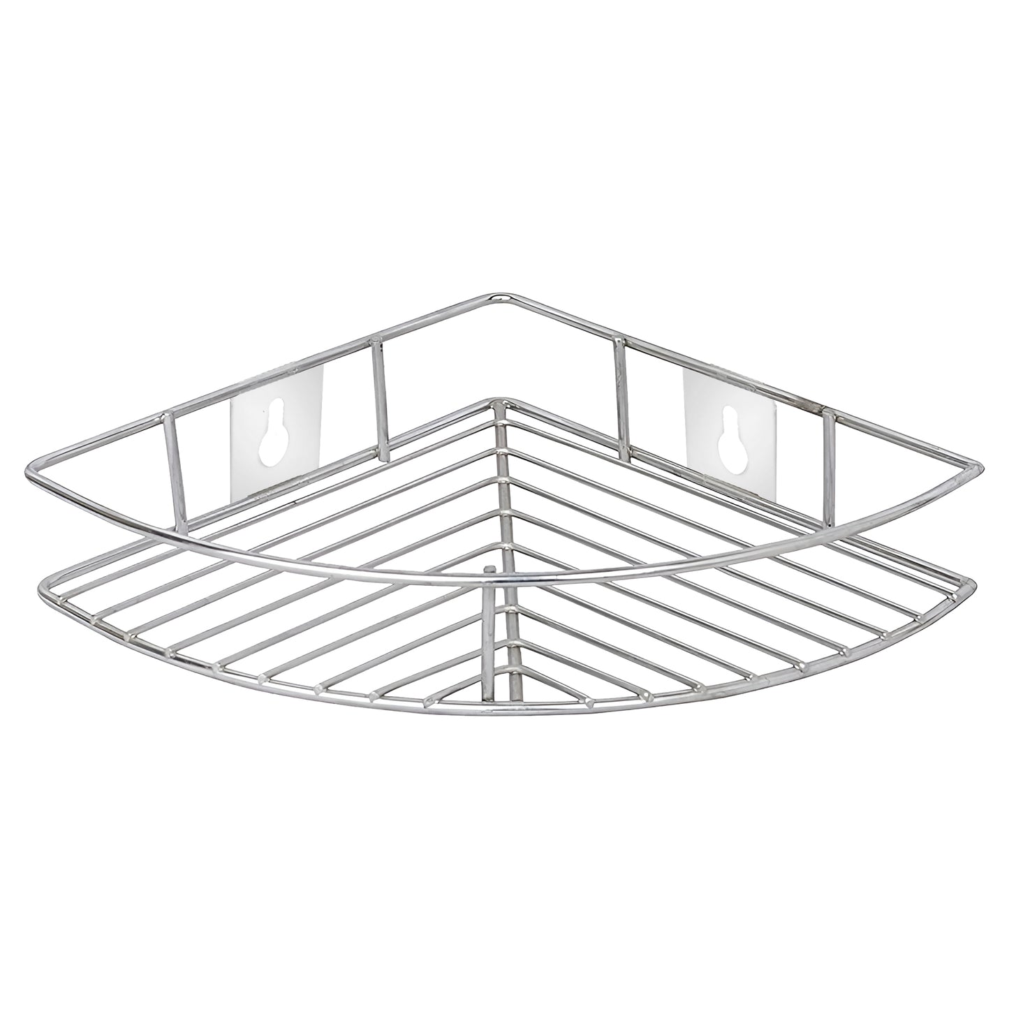1-Piece Stainless Steel Multipurpose Corner Shelf Rack | Organizer for Kitchen & Bathroom, 23×23×5 cm, Chrome91corner11 1