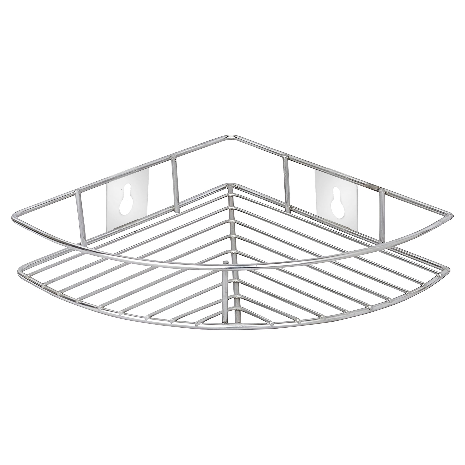 1-Piece Stainless Steel Multipurpose Corner Shelf Rack | Organizer for Kitchen & Bathroom, 23×23×5 cm, Chrome91corner11 1