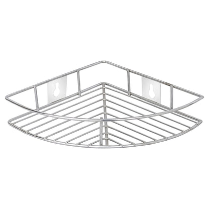 1-Piece Stainless Steel Multipurpose Corner Shelf Rack | Organizer for Kitchen & Bathroom, 23×23×5 cm, Chrome91corner11 1
