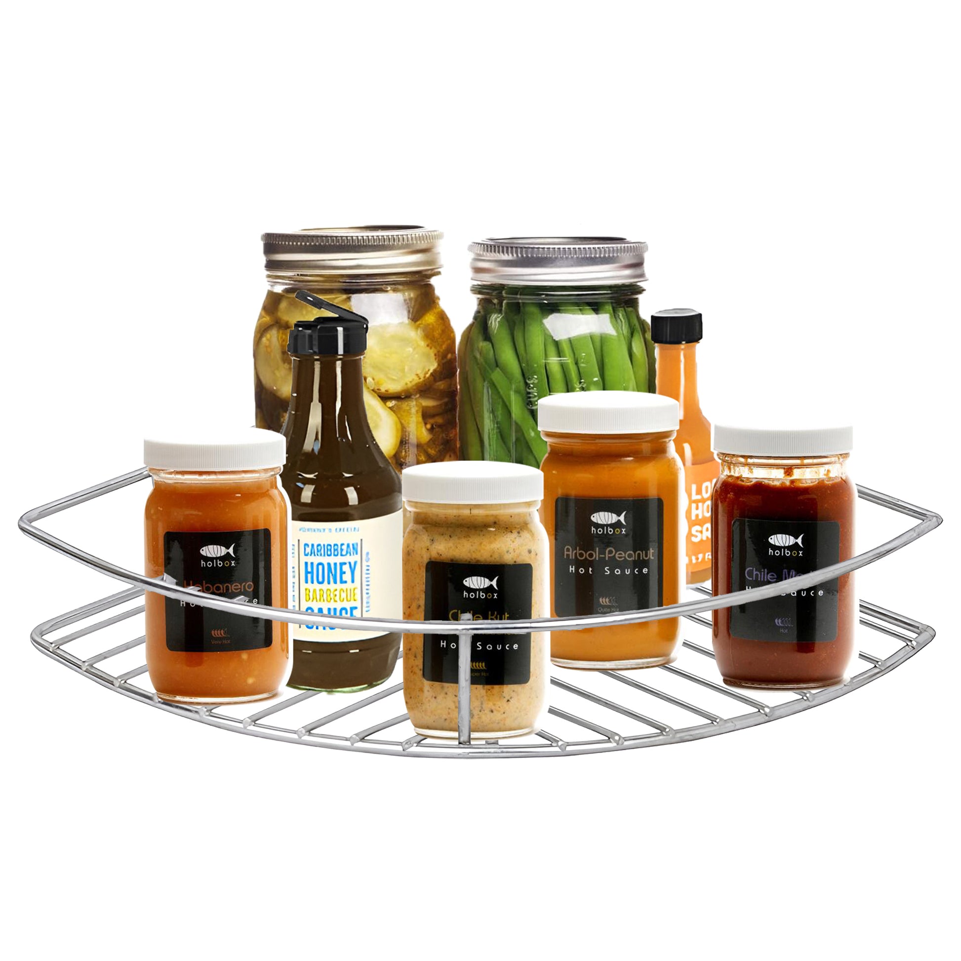 3-Piece Stainless Steel Multipurpose Corner Shelf Rack | Wall-Mounted Organizer for Kitchen & Bathroom (23×23×5 cm, Chrome)91corner31 3