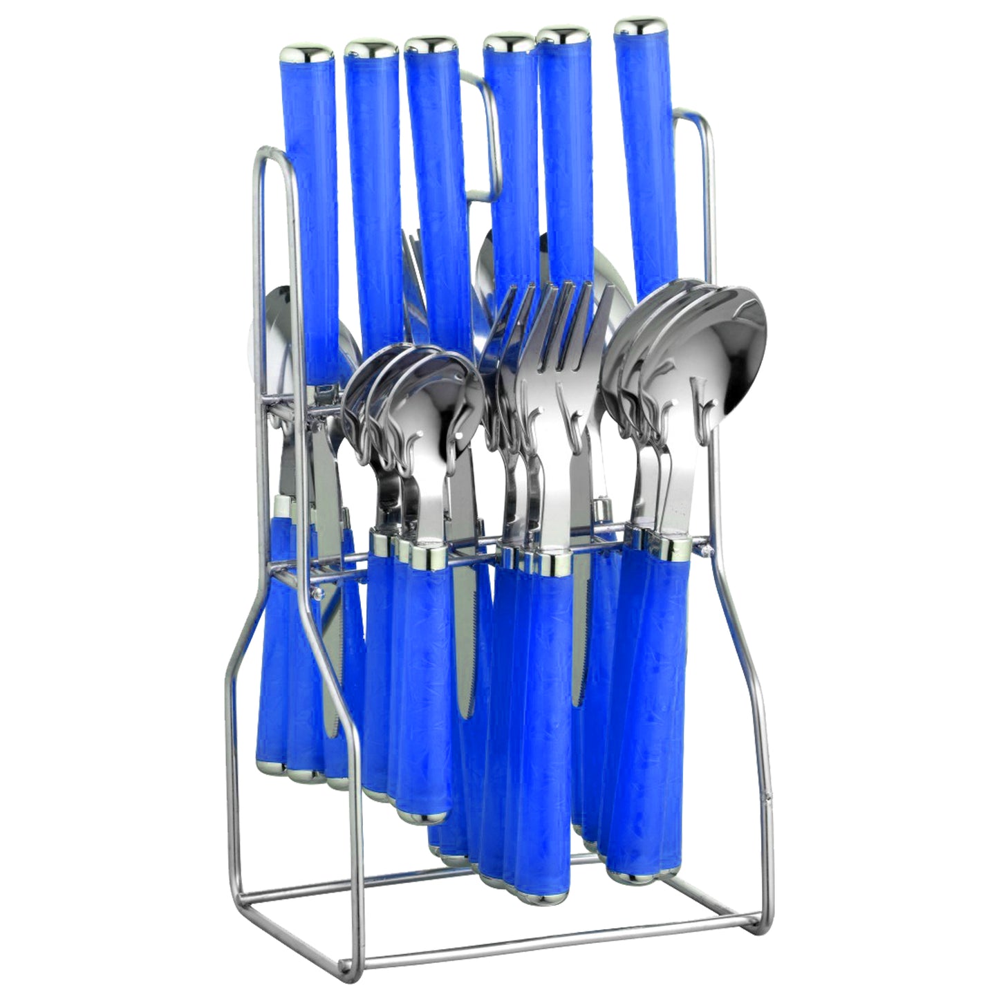 25 Pcs Stainless Steel Cutlery Set with Stand for Kitchen & Dining | Blue ZOLTAPARAGB 1