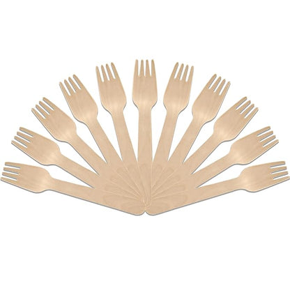 50 Pcs Disposable Wooden Forks | 160mm, Eco-Friendly, Biodegradable | Party, WeddingWDFORK501 1
