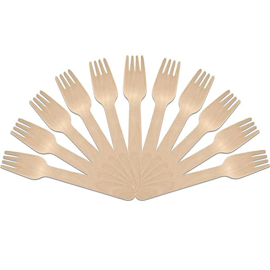 50 Pcs Disposable Wooden Forks | 160mm, Eco-Friendly, Biodegradable | Party, WeddingWDFORK501 1